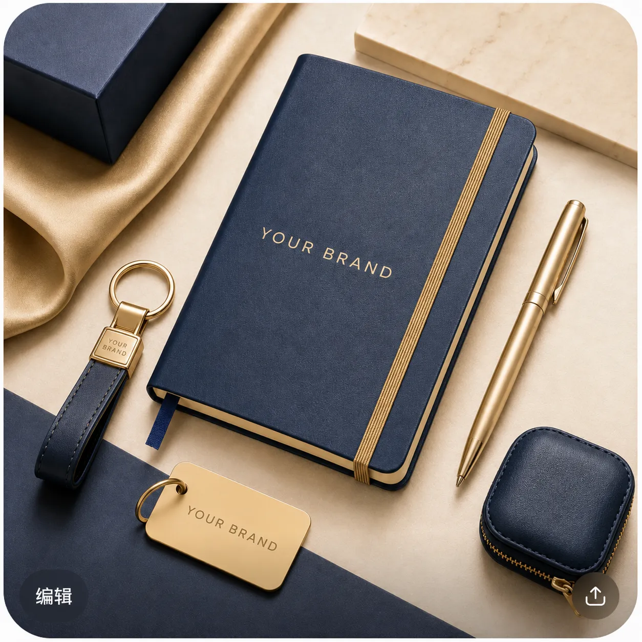 Branded promotional product with custom logo presentation