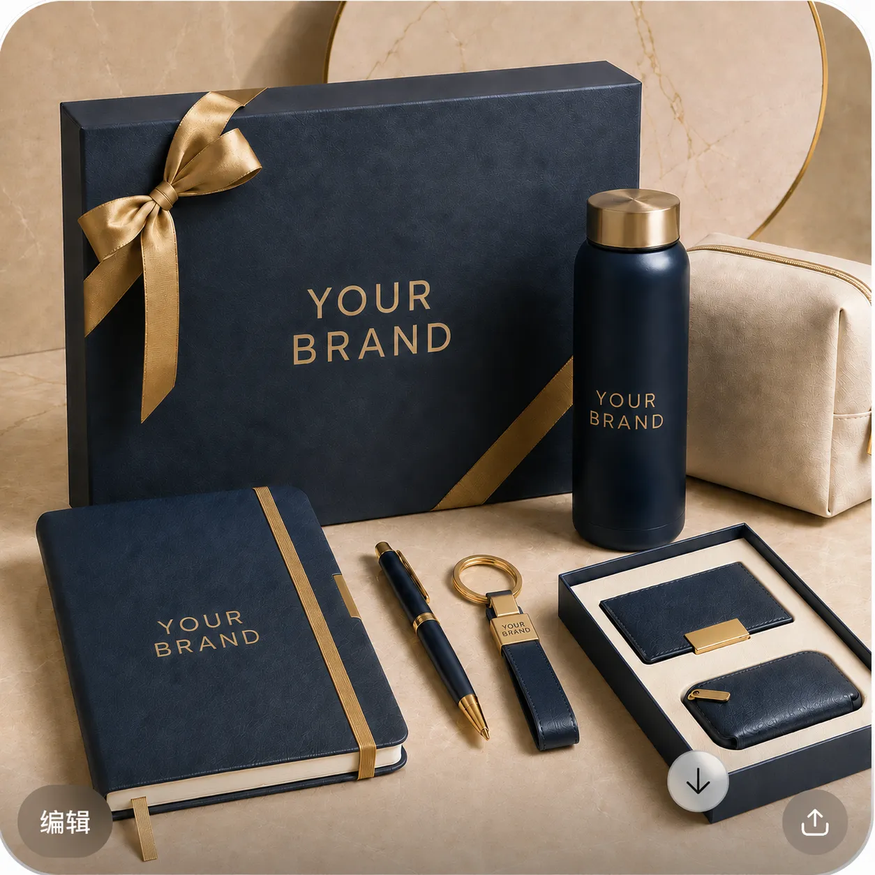 Coordinated multi-item branded gift set
