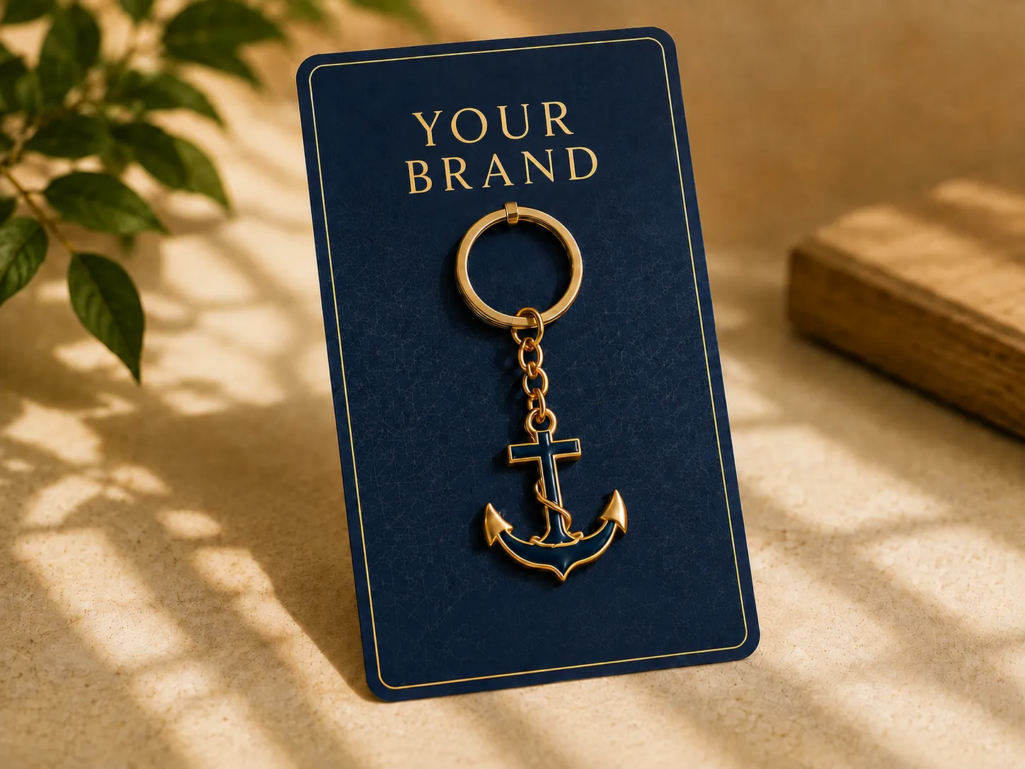Custom keychain backing card packaging with branded presentation