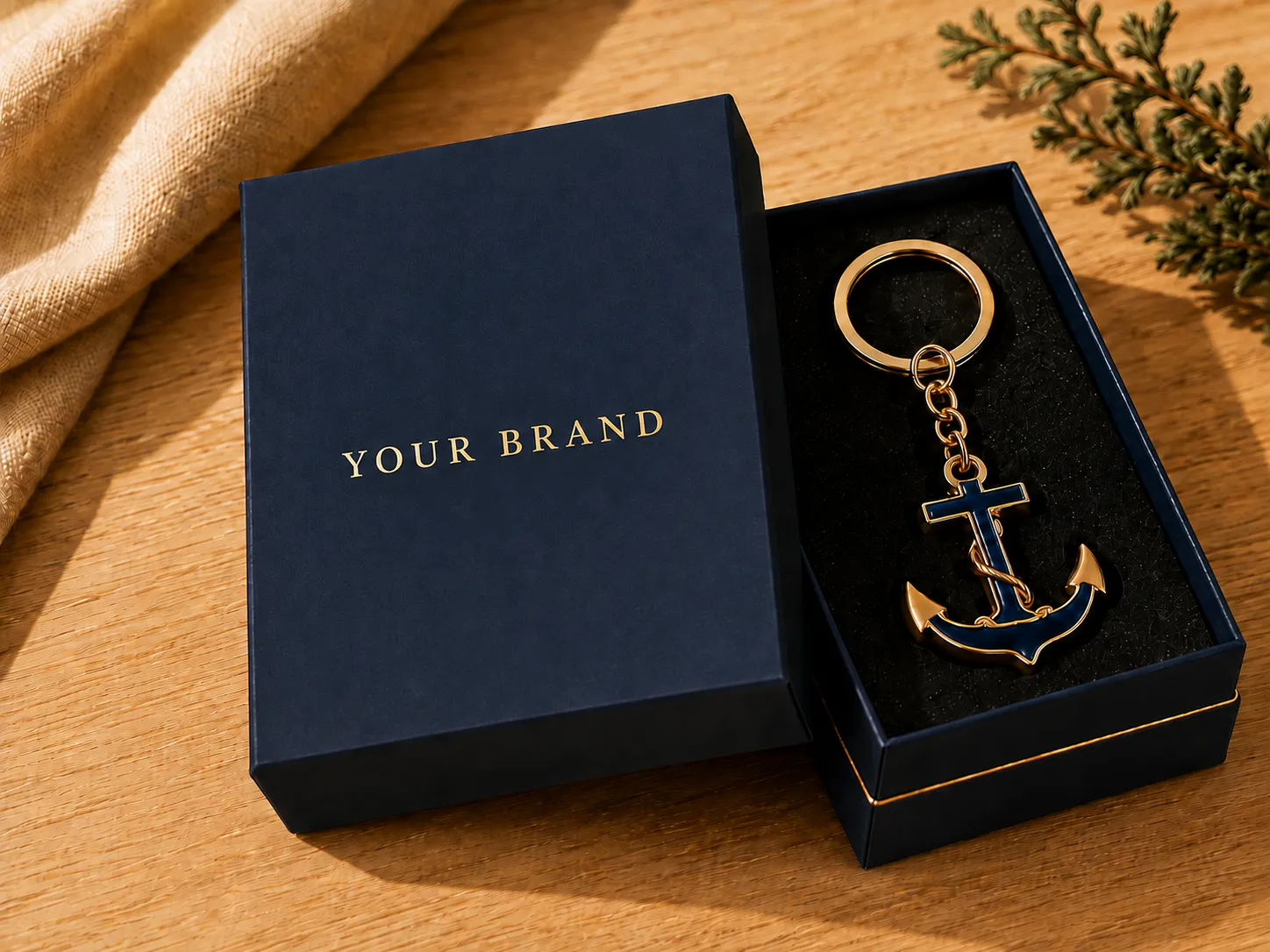Custom keychain gift box packaging with premium insert