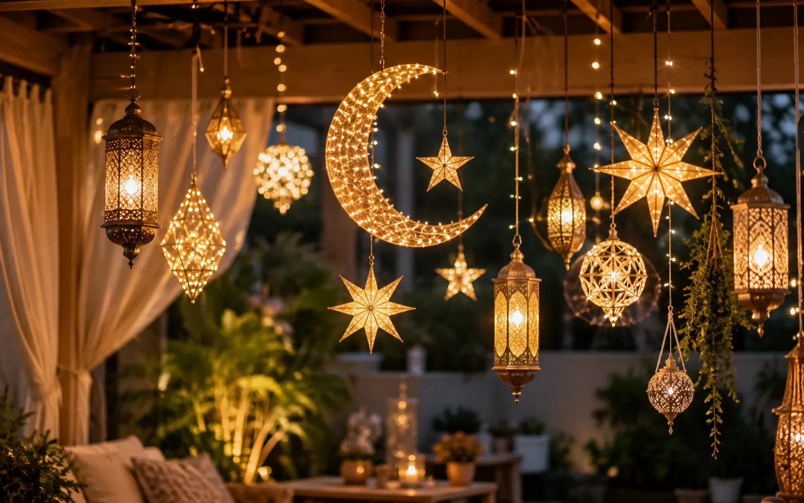 Hanging and suspended decorative lighting products