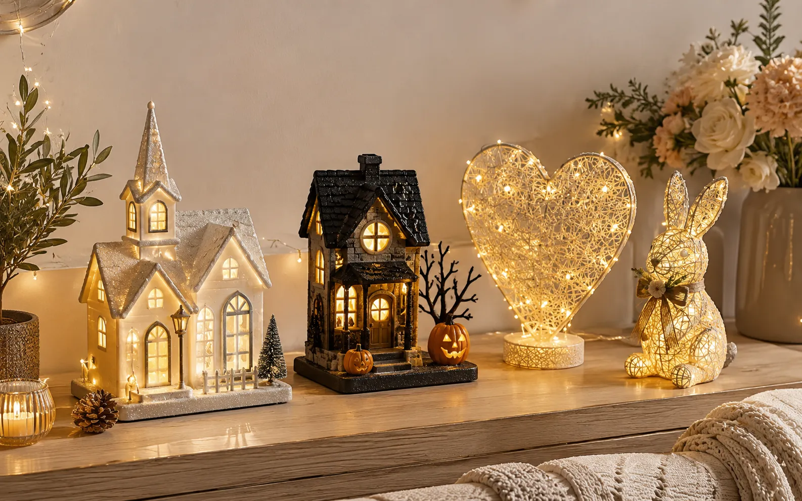 Lighted seasonal décor for Christmas and holiday retail programs