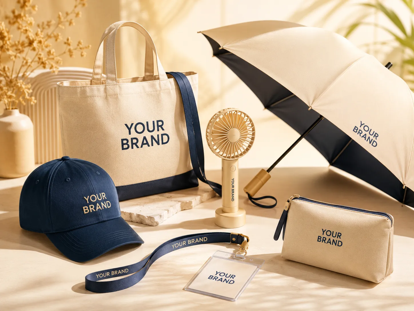 Customized promotional product collection coordinated for a marketing campaign