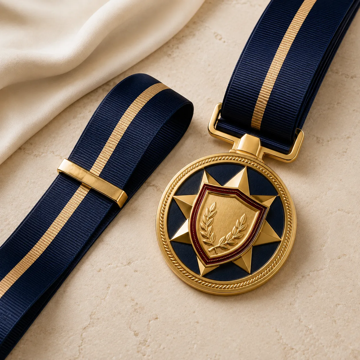 Coordinated custom medal and ribbon set