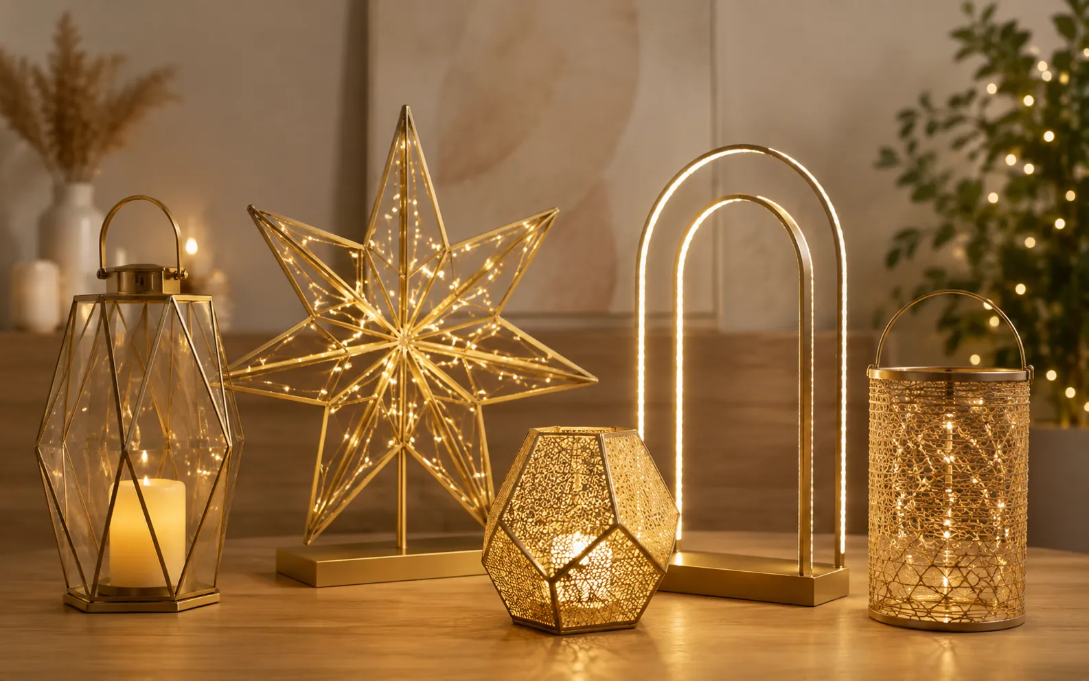 Decorative metal-frame lighting products with LED illumination