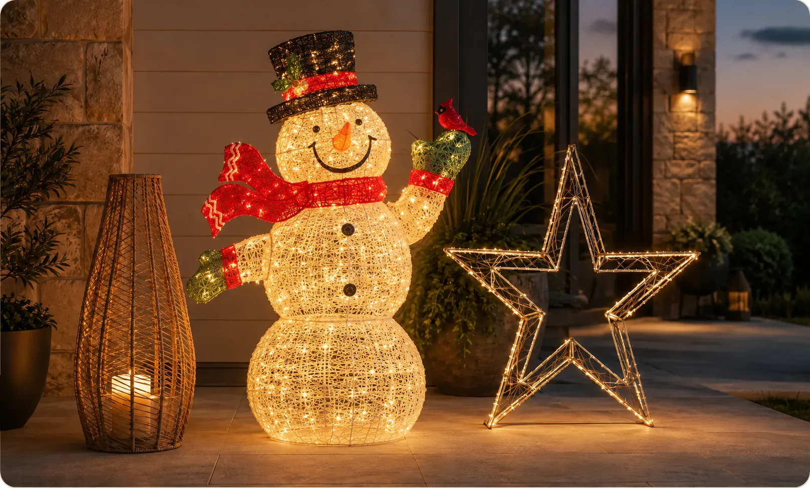 Outdoor decorative structures and illuminated seasonal displays