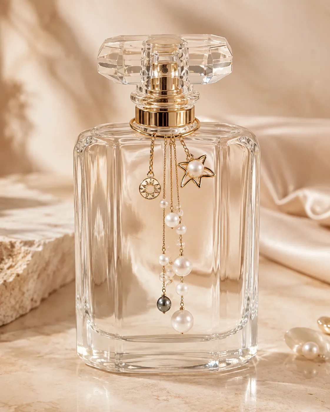 Pearl and bead decorations applied to fragrance diffuser reeds
