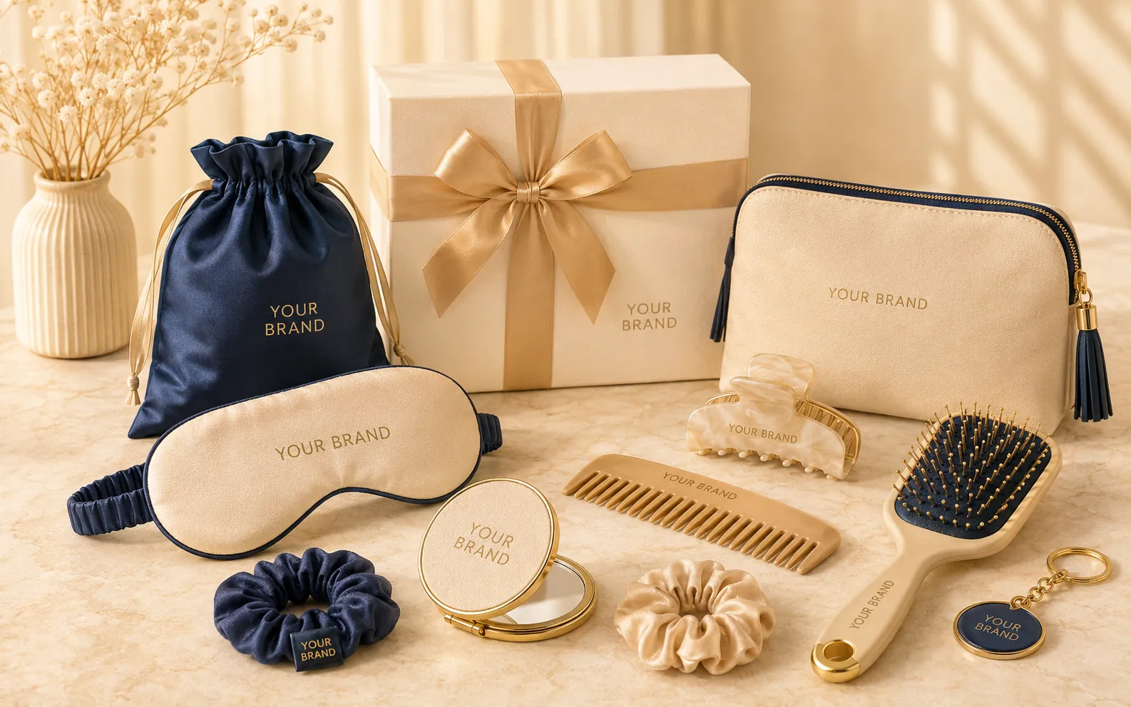 Retail-ready branded gift program with coordinated products and presentation packaging