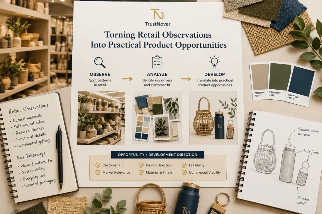Retail observations guiding practical product development opportunities