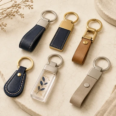 Leather & Mixed-Material Keychains